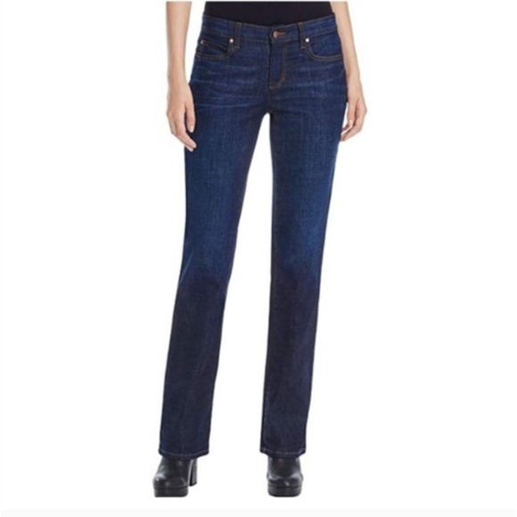 Eileen Fisher Denim - Eileen Fisher Womens Organic Cotton Boot Cut Jeans Dark Wash Size 6